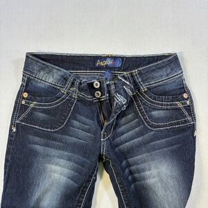 Vintage Angels Dark Wash Denim Capri Jeans Cuffed Y2K Contrast Stitch Size 11